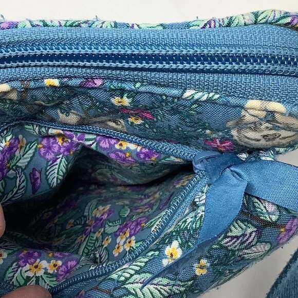 Vera Bradley crossbody purse sloth fabric blue purple Hanging Around - Picture 7 of 12